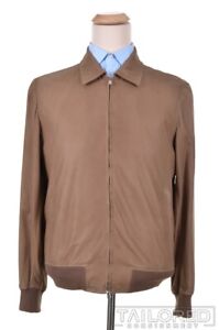 NWT - CESARE ATTOLINI Solid Brown Suede Leather Mens Jacket Coat - EU 50 /MEDIUM