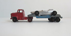 Vintage Tootsietoy Semi-Cab Tractor Flatbed Trailer Truck and Race Car 12