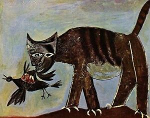 Cat Catching a Bird, 1939 by Picasso art painting print