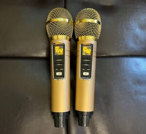 2 X Masingo Gold Karaoke Machine Wireless Microphones - Presto G2