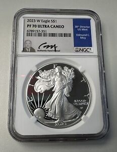 New Listing2023 W PROOF SILVER EAGLE NGC PF70 ULTRA CAMEO EDMUND MOY