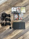 New ListingPS2 PlayStation2 Sony Original  Console - 3 Controllers & Cables & 5 Games