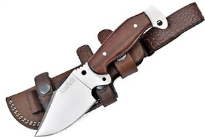 Hunting Knife 9'' Full-Tang Fixed Blade RoseWood Handle Knife w/ Sheath