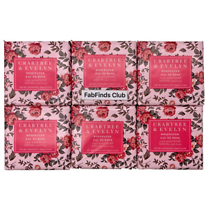 Crabtree & Evelyn Rosewater Bar Soap Triple Milled 21oz (6x3.5oz) 6pc Set