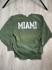 Vintage Champion Reverse Weave Miami Hurricanes Sweatshirt Mens XL Green