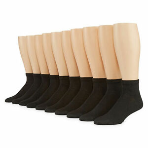 Hanes® Men’s 10-Pair BLACK Ankle Socks 