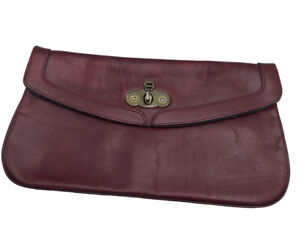 Etienne Aigner Vintage Leather Burgundy Red Brown Clutch Wallet Purse Pocketbook