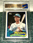 1989 TOPPS #41T KEN GRIFFEY JR. ROOKIE GAME USED PATCH LOGO BGS 9.5 w/ 10 ~ READ