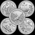 2019 S America The Beautiful Quarters 5 Coin Set