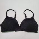 Victoria Secret Women Bra36C Black Body By Wireless Lace Adjustable Straps
