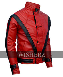 Michael Jackson Thriller Jacket , Red , FAUX Leather , Michael Jackson constume