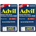 2 Pack Advil Ibuprofen Tablets 200mg  Pain Reliever Fever Reducer 10 Tablets ea