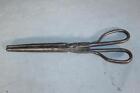 VERY RARE 17TH C PILGRIM PERIOD AMERICAN WROUGHT IRON PIPE TONGS IN OLD PAINT