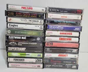Lot Of 22 Vintage 70's/80’s Cassette Tapes Rock Pink Floyd,Eagles Foreigner ++