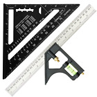 7 Inch Rafter Square and 12 Inch Combination Square Tool Set, Ruler Combo,Framin