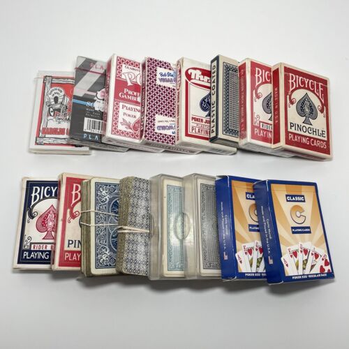 Vtg. Card Deck Lot Of 16 ~ PGC, Bicycle, Thrifty + More, Playing Cards