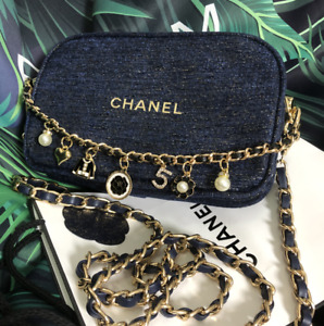 Chanel Beauty 2023 VIP Xmas Gift Cosmetic Bag Handbag Navy Blue & Paper Gift Bag