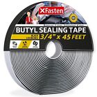 XFasten Butyl Tape RV Black, 3/4 in x 45 Ft, 1/8 in Thick EDPM Butyl Rubber S...