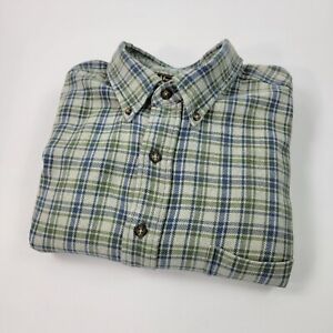 Abercrombie & Fitch Mens Flannel Shirt Sz XL Green Plaid Button Down L/S Cotton