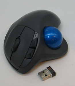 Logitech M570 Wireless Trackball Mouse Ergonomic Black WITH USB Receiver Dongle