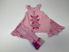Naartjie Girl’s Pink Cotton Tunic Top Cropped Leggings Set Size 4
