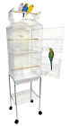 Large Open Top Canary Parakeet Cockatiel LoveBird Finch Bird Cage Rolling Stand