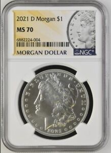 2021 D Silver Morgan Dollar NGC MS 70 $1 with original packaging and COA Z274