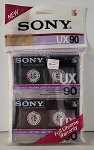 NEW 2-Pack SONY UX 90 Microfine Uniaxial High Bias Type II Audio Cassette Tape