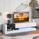 RGB LED TV Stand for 70 75 Inch High Gloss TV Entertainment Center with Storage