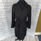 H&M tie front lightweight trench coat w/collar black sz XS women