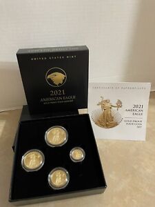 2021 US MINT AMERICAN EAGLE GOLD PROOF FOUR COIN SET 21EFN