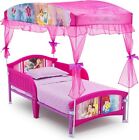 Disney Princess Little Girls Canopy Toddler Bed Kids Side Rails Pink Sturdy New