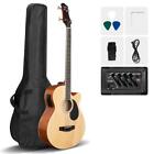 Glarry 44.5 in Electric Acoustic Bass Guitar 4 String for Student With Bag
