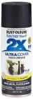 NEW CASE OF (6) RUSTOLEUM 249127 ULTRA COVER 2X FLAT BLACK SPRAY PAINT