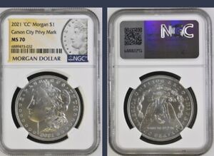 2021-CC NGC MS70 Morgan Silver Dollar Carson City Privy Mark 032