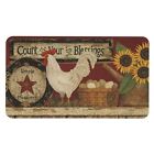 Farmhouse Kitchen Rugs and Mats Farm Rooster Door Mat Seasonal Washable Non-S...