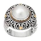 QVC Artisan Crafted Sterling Silver & 18K Gold Cultured Mabe Pearl Ring Size 5