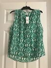 NWT Women's CABI Scroll Top Green Saint Patty's Day Size Large #6321