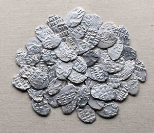 Peter I  * 1682-1725 LOT 50 COINS Silver Kopek SCALES Russian Coin