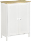 HOMCOM Storage Cabinet, Double Door Cupboard with 2 Adjustable Shelves, for Livi