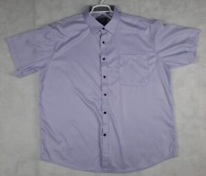 Flex Mens Luxury Collection Mens Purple Short Sleeve Button Up Shirt 2XL