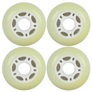Inline Skate Wheels Multi Use 70mm 85A White Outdoor (4 Wheels)