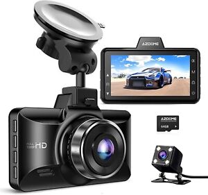New ListingDual Dash Cam Front and Rear 3 inch 2.5D IPS Screen 64GB Card Car Driving  NEW