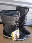 Dream Pairs 3M Thinsulate Gray Black Womens Winter Snow Boots Size 8 New