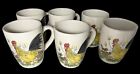 6 Paula Deen Southern Rooster Coffee Mugs Cups - Garden Farmhouse 4 1/2” H