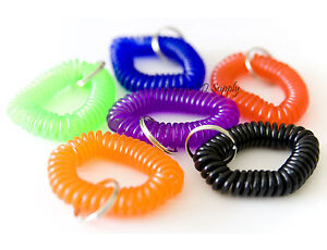 NEW SPIRAL WRIST COIL KEY CHAIN KEY RING HOLDER STRETCHABLE - 6 COLOR AVAILABLE