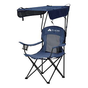 Sand Island Shaded Canopy Camping Chair with Cup Holders