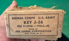 US Army Signal Corps J-38 TELEGRAPH KEY Lionel Keyer WWII In Box Genuine