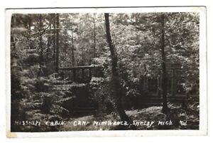 RPPC Camp Miniwanca Shelby Mi Michigan Cabin 1939 R Pollack Canandaigua Postcard