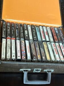 Lot Of 30 Cassette Tapes Faux Leather Case 80's Prince Whitney Gloria Madonna🔥